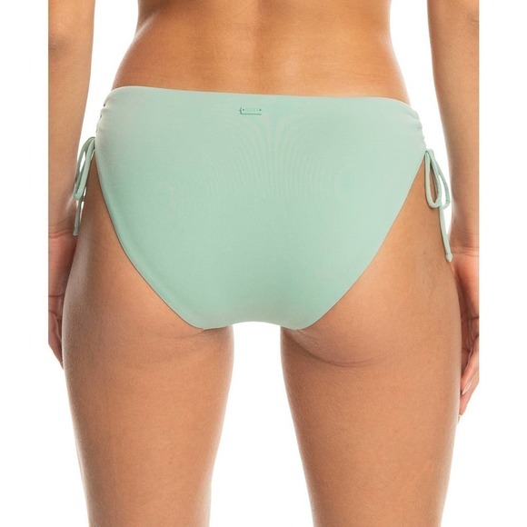 Roxy Juniors' Classics Hipster Tie Bikini Bottoms green cottage full coverage - Picture 2 of 8